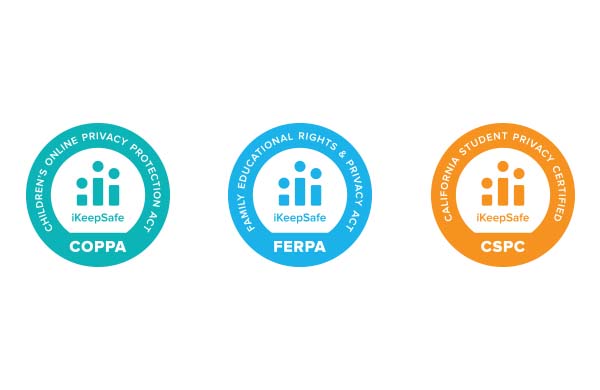 Student Data Privacy Page - FERPA COPPA CSPC Certified by iKeepSafe