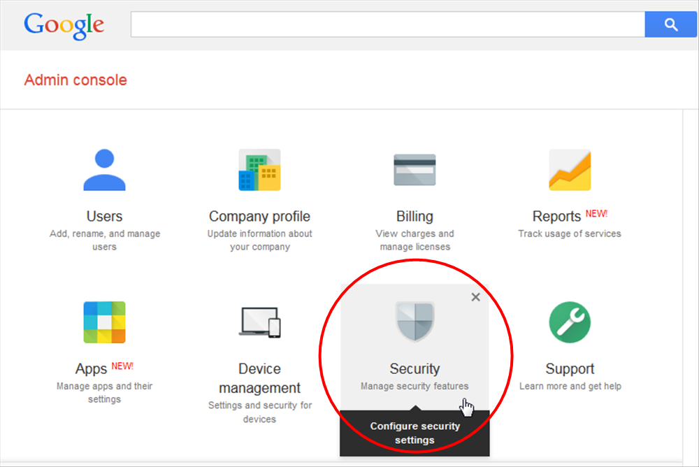 google apps security - admin console