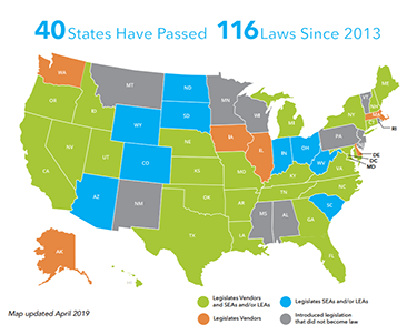 student data privacy laws - FERPASherpa_State_Laws_Map_Apr19